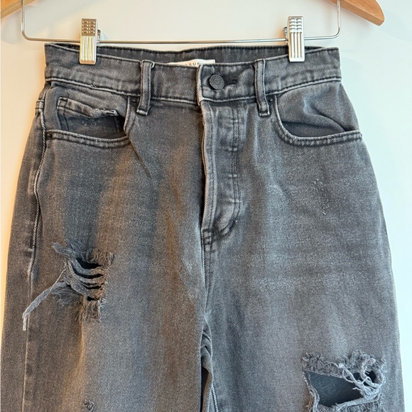 PacSun High Rise Straight Leg Ripped Black Jeans - Picture 3 of 8